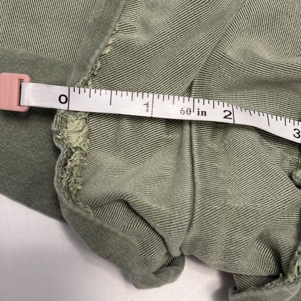 YFB Womens Y2K Olive Green Micro Mini Shorts M 29in Festival Boho Indie - Picture 6 of 10
